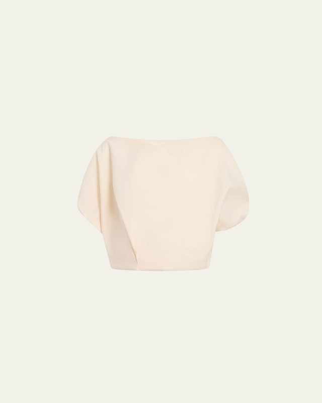Niles Cap-Sleeve Crop Silk Top